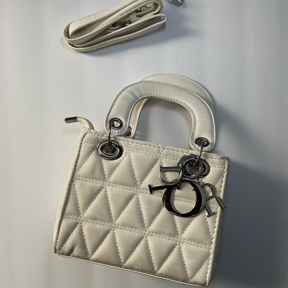 Dior Elegant Quilted Cream White Handbag